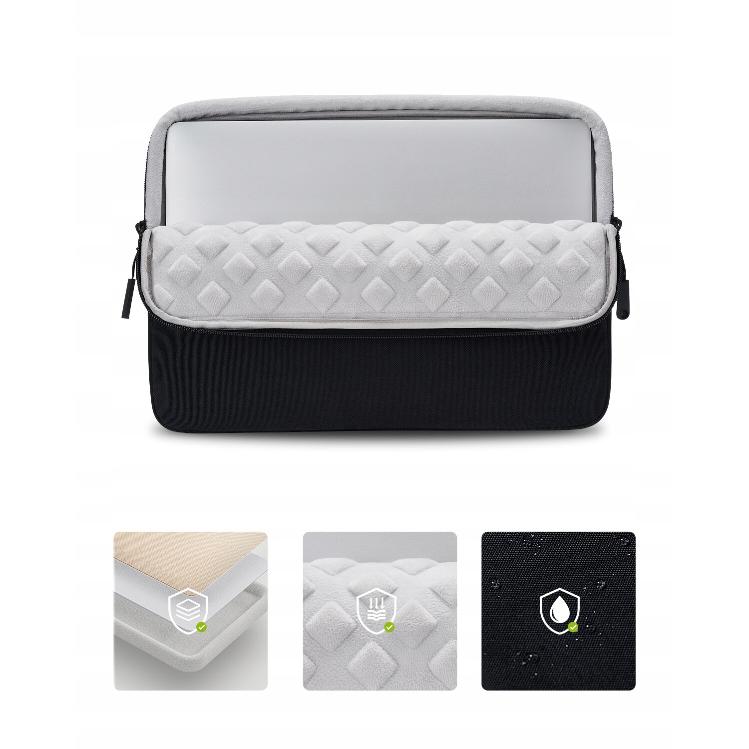 Geanta laptop Innostyle OmniProtect® Slim, pentru laptopuri de pana la 13", impermeabila, colturi ranforsate ArmoredEdge, fermoare YKK, compartiment captusit, negru