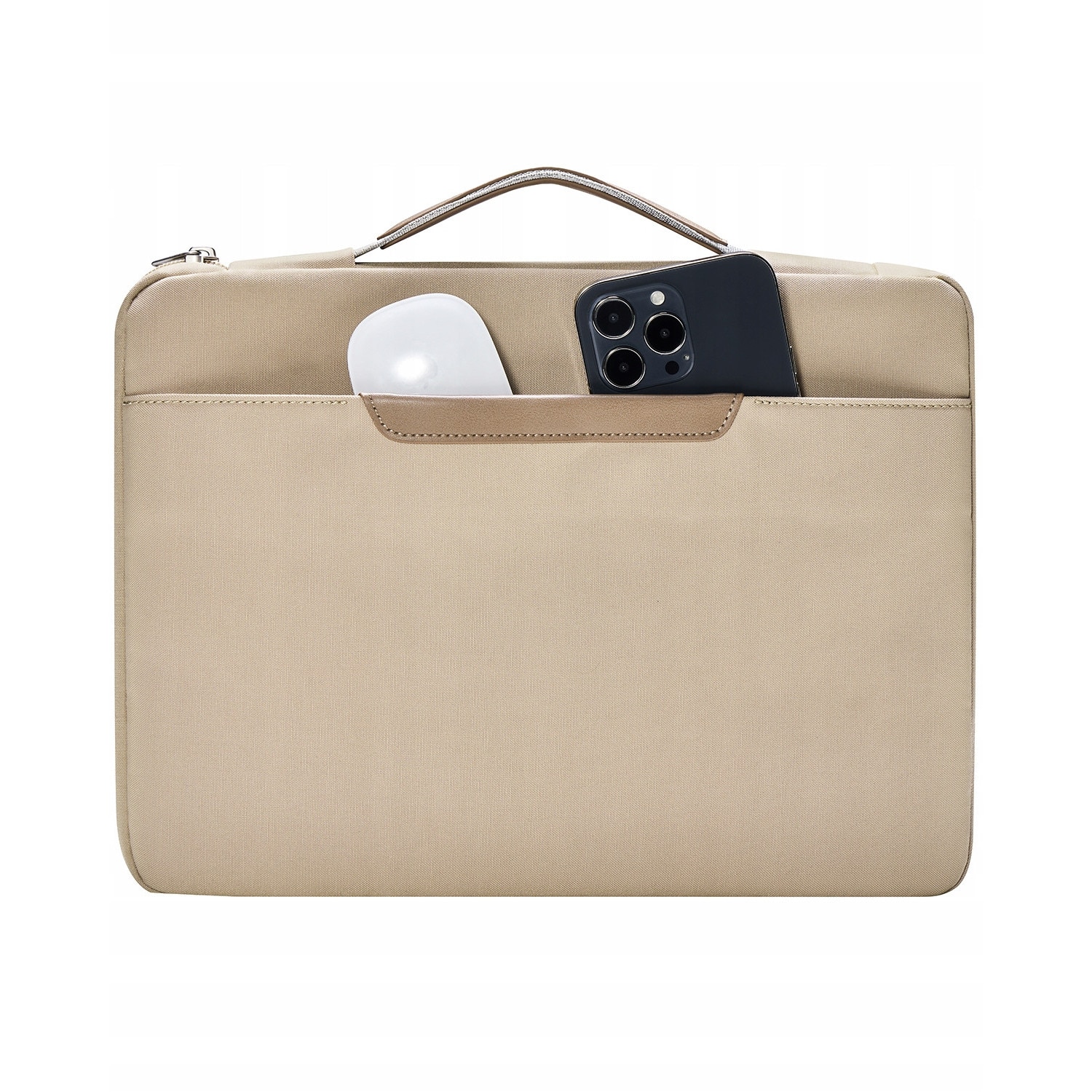 Geanta laptop Innostyle® OmniProtect®, pentru laptopuri de 16" si 15,6", impermeabila, material ecologic din 38 sticle PET, dimensiuni externe 39x28x5cm, interne 37x26x3cm, fermoare YKK, colturi ranforsate, usoara (480g), bej