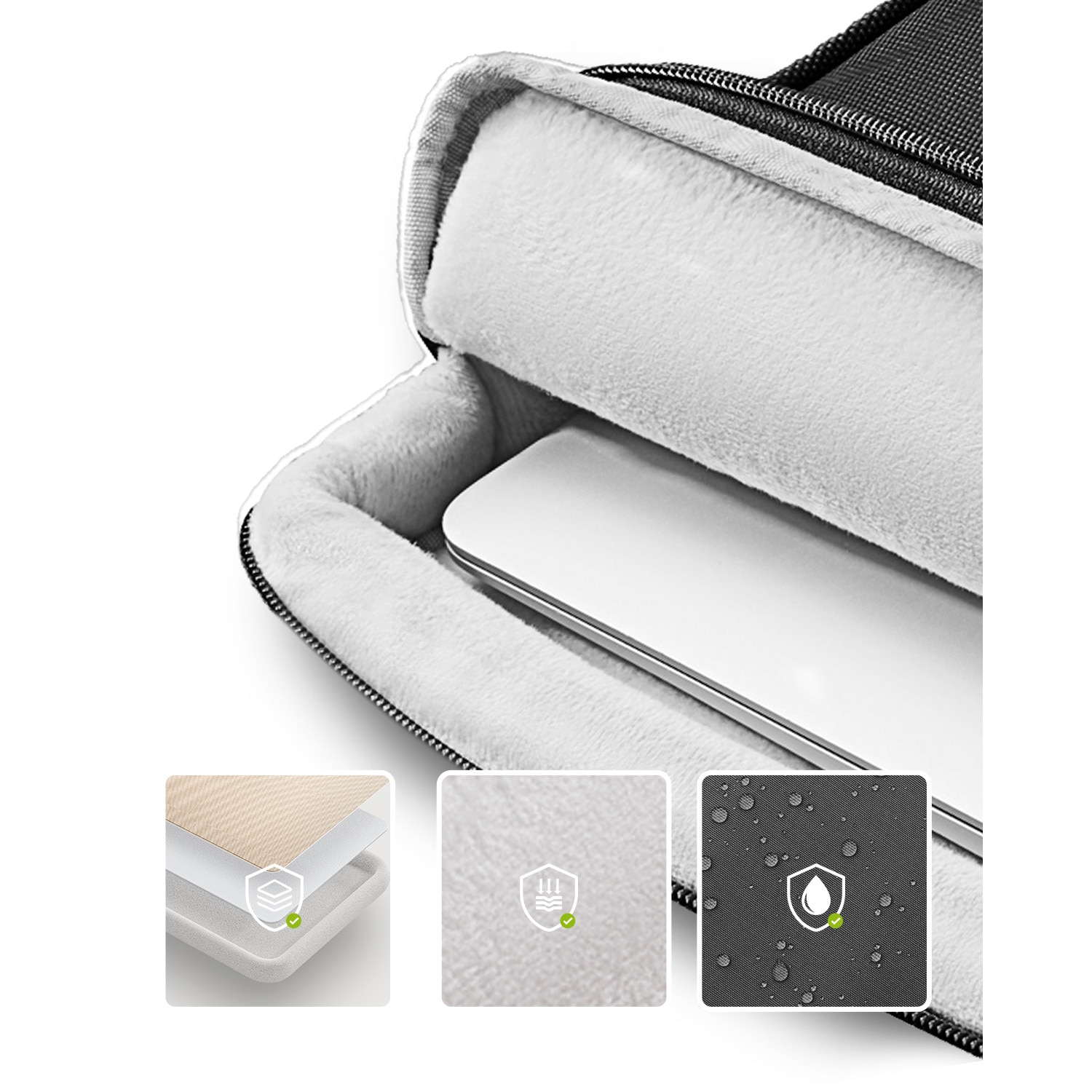 Geanta laptop Innostyle® impermeabila OmniProtect®, dimensiuni externe 39x28x5cm, interne 37x26x3cm, pentru laptopuri de 16" si 15,6", fermoare YKK, colturi ranforsate, usoara (480g), neagra
