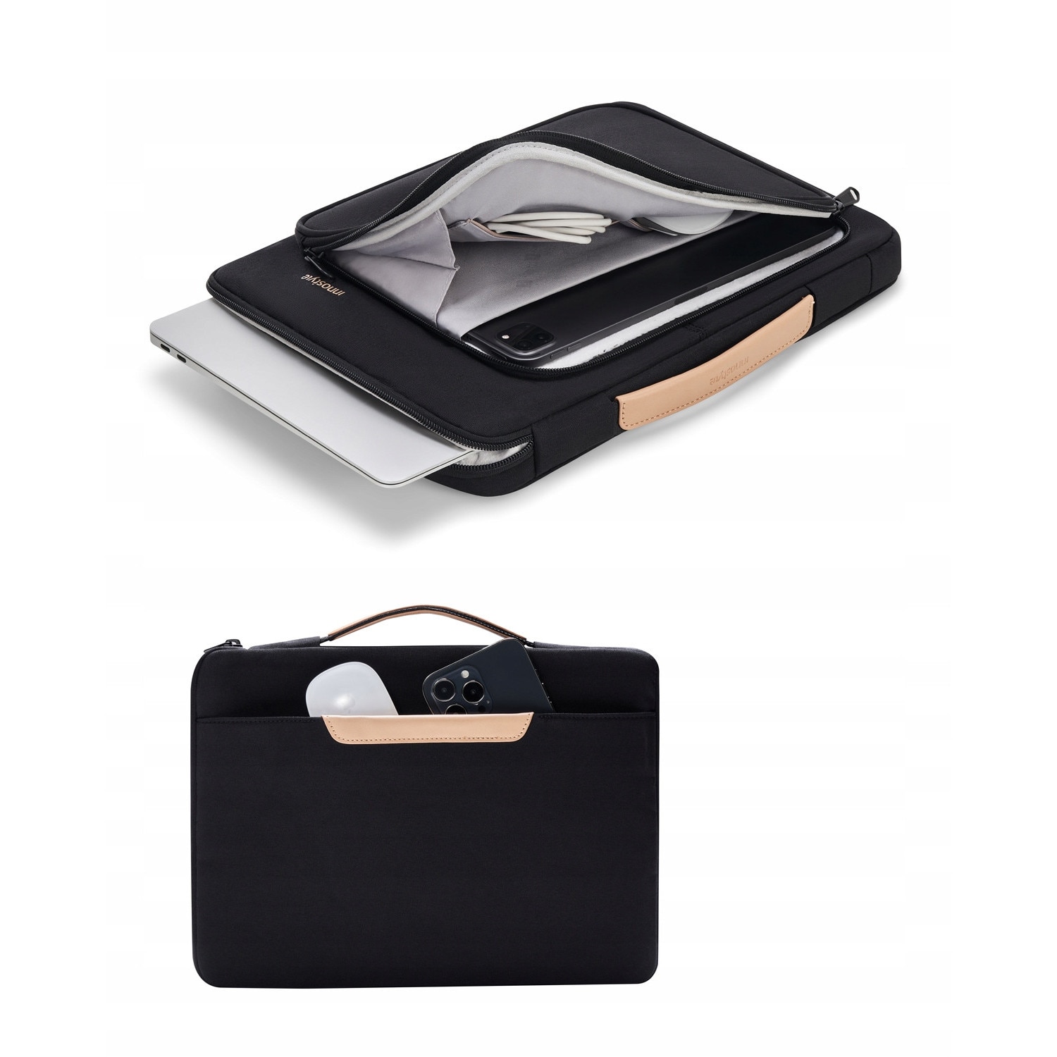Geanta laptop Innostyle® impermeabila OmniProtect®, dimensiuni externe 39x28x5cm, interne 37x26x3cm, pentru laptopuri de 16" si 15,6", fermoare YKK, colturi ranforsate, usoara (480g), neagra