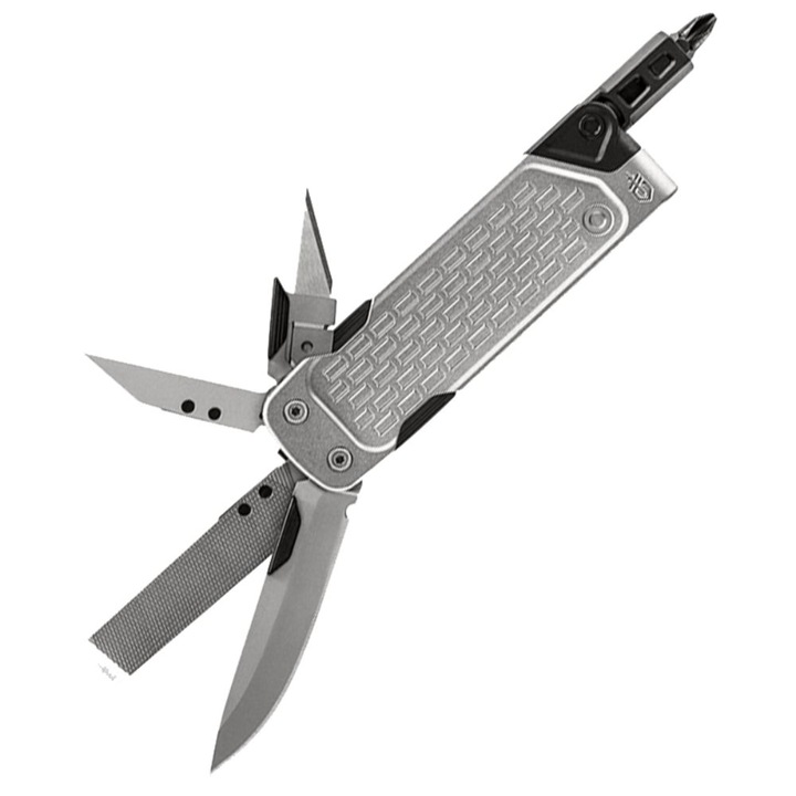 Cleste multifunctional Gerber Lockdown Drive, inox, 9.8x16.5cm, gri