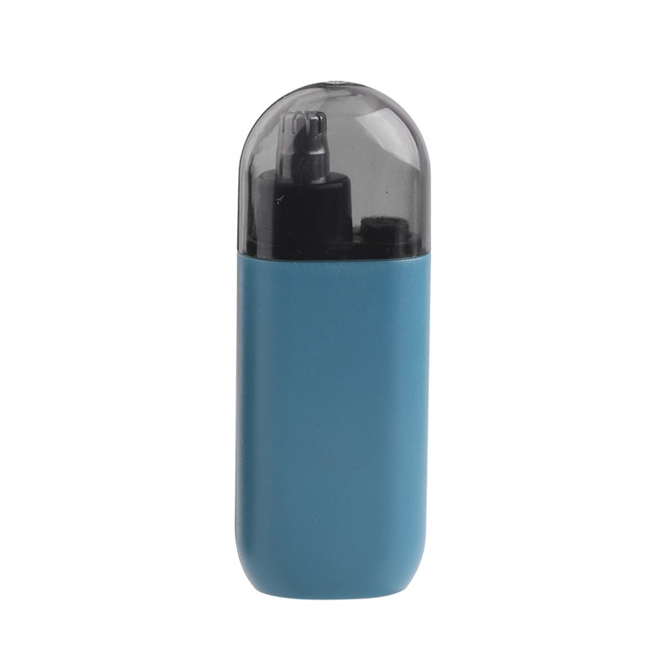 Aparat de tuns parul din nas, 130mAh, reincarcabil prin USB, durabil, ergonomic, compact si portabil, albastru paun