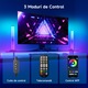 2 db RGB LED sáv, alkalmazással/távirányítóval, intelligens világítással, 16 millió színnel, három vezérlési móddal, Bluetooth-kapcsolattal, zeneszinkronizálással, játékhoz, számítógéphez, szórakoztatáshoz, TV-hez, többszínű
