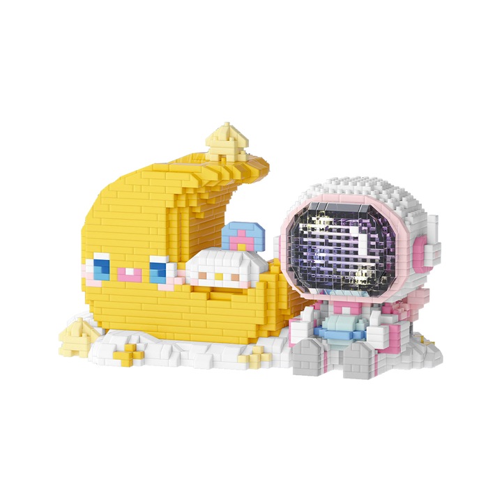 Set de constructie astronaut, lumini LED, +8 ani