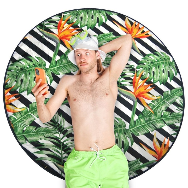 Strandtakaró, ProBeach, 138 cm, Összecsukható, Poliészter, Zöld