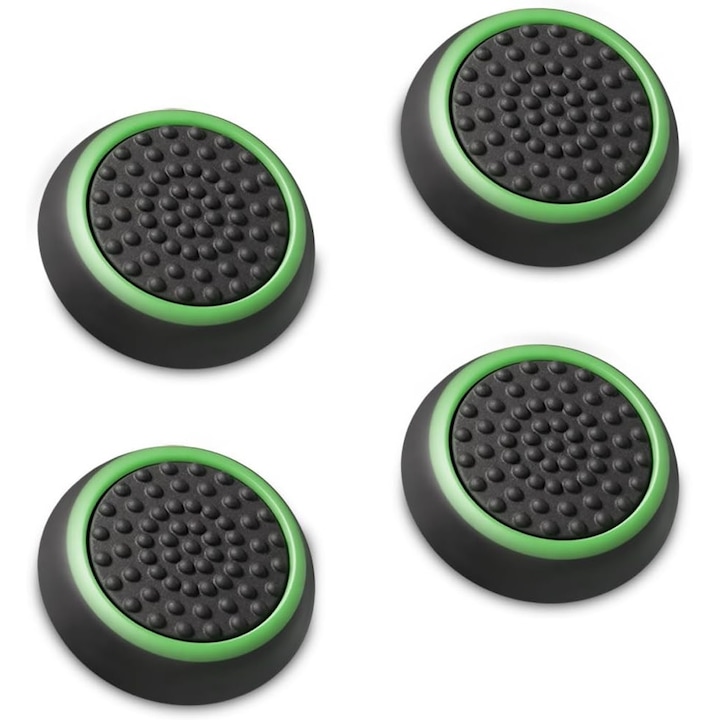 Enkourakoko 4 db joystick fogantyúvédő készlet, szilikon, univerzális PlayStationhez és Xboxhoz, 22x5 mm, fekete/zöld