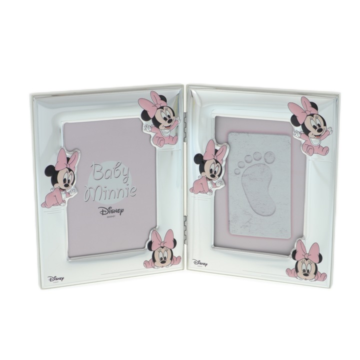 Rama foto argintata cu amprenta Baby Minnie Mouse 30 cm