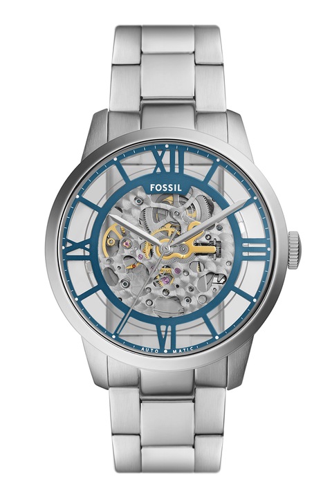 Fossil, Автоматичен часовник от неръждаема стомана, Сребрист