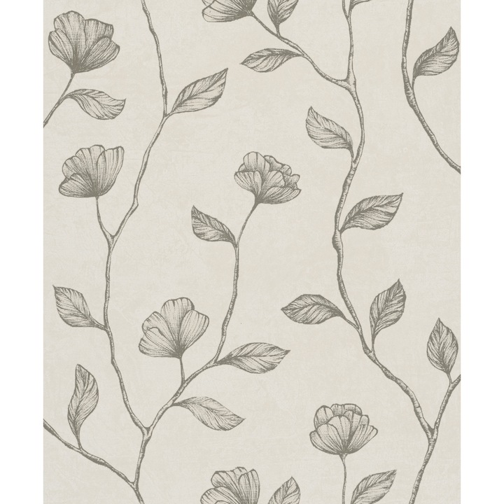 Dekoratív nem szőtt tapéta minta arany színű levelekkel - bézs 34804 0,53mx 10m