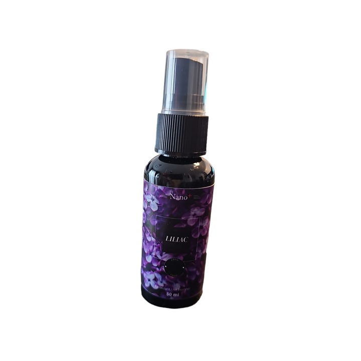 Luxus autós légfrissítő, Nano+ tisztító, parfüm spray, lila, 50 ml