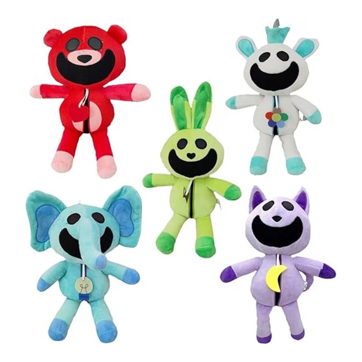 Set cu 8 jucarii de plus Virtual Trend®, The Smiling Critters