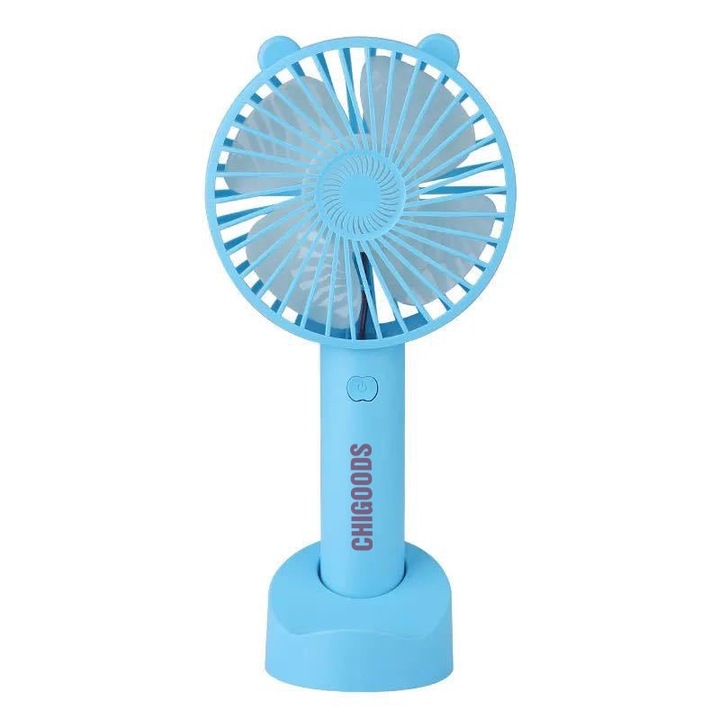 Ventilator Ultra Portabil CHIGOODS, De Mana, De Birou, 3 Trepte de Viteza, Albastru