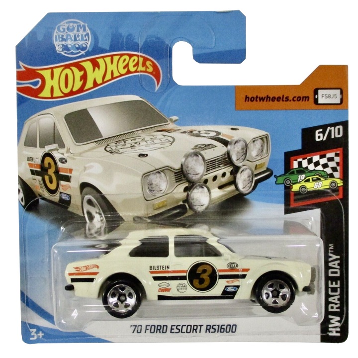 Количка Hot Wheels '70 Ford Escort RS1600 Metallic Car, колекция HW Race Day 2019, кремав, 1:64