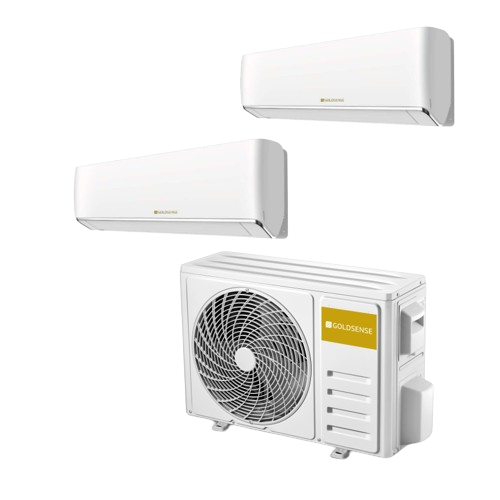 Sistem dublusplit pentru doua incaperi 9000btu si 12000btu cu unitate externa 18000btu brand Goldsense