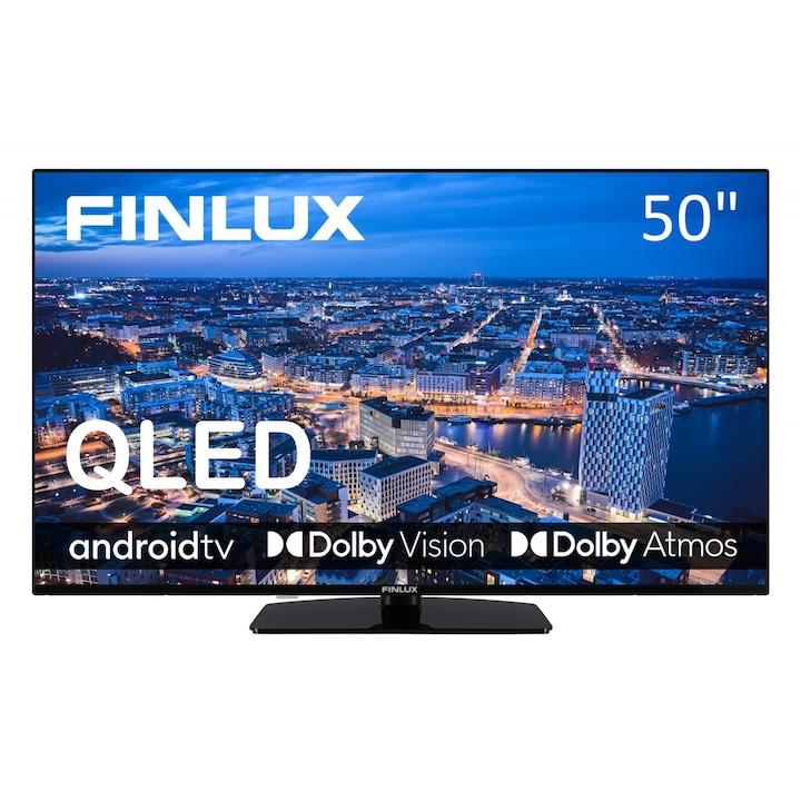 Smart QLED TV, Finlux, 50FUH7161, 50", 4K UHD, Fekete