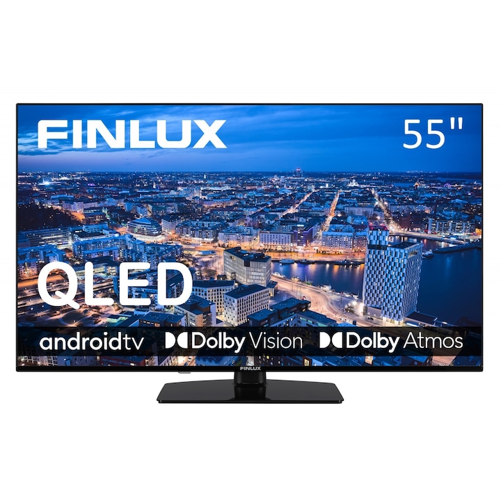 Smart QLED TV, Finlux, 55FUH7161, 55", 4K UHD, Fekete