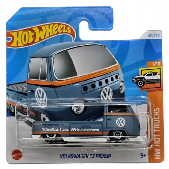 Masinuta metalica Hot Wheels, Volkswagen T2 Pickup, Colectia Hot Trucks, Editie 2024, 1:64, albastru