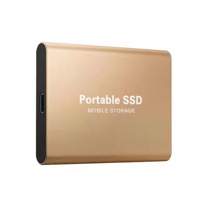 Външен хард диск Vaxiuja, 2TB, USB 3.1, Златист