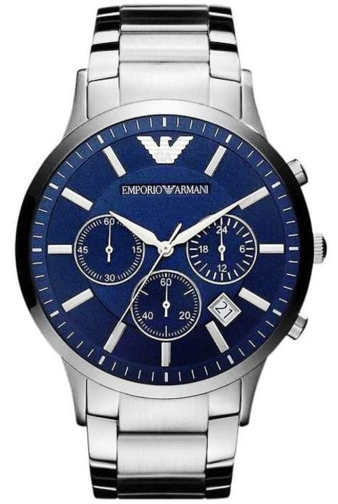 Ceas barbatesc, Emporio Armani, inox, 43mm, argintiu