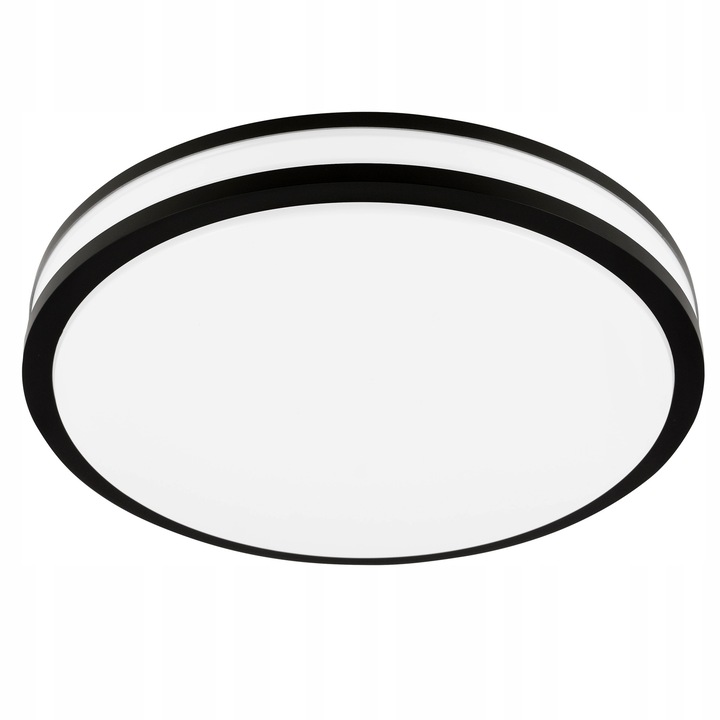 Plafoniera, LED, montata la suprafata, putere 30W, diametru 40 cm, sursa de lumina incorporata, culoare alb si negru, aspect modern, instalare usoara, se potriveste cu majoritatea incaperilor din casa