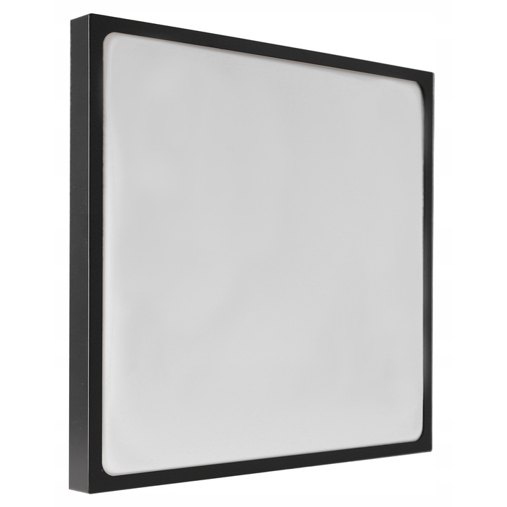 Plafoniera, LED, fir 2xE27, forma patrata, culoare neagra, aspect modern, instalare usoara, sursa de lumina inlocuibila