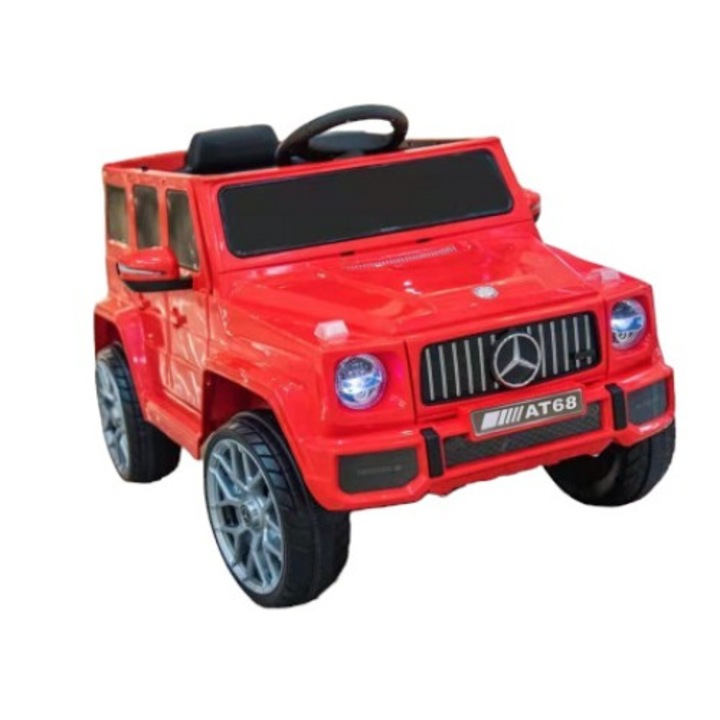Elektromos autó gyerekeknek Mercedes G osztály, AT68, piros, 12V-os elem, távirányító 2,4 GHz