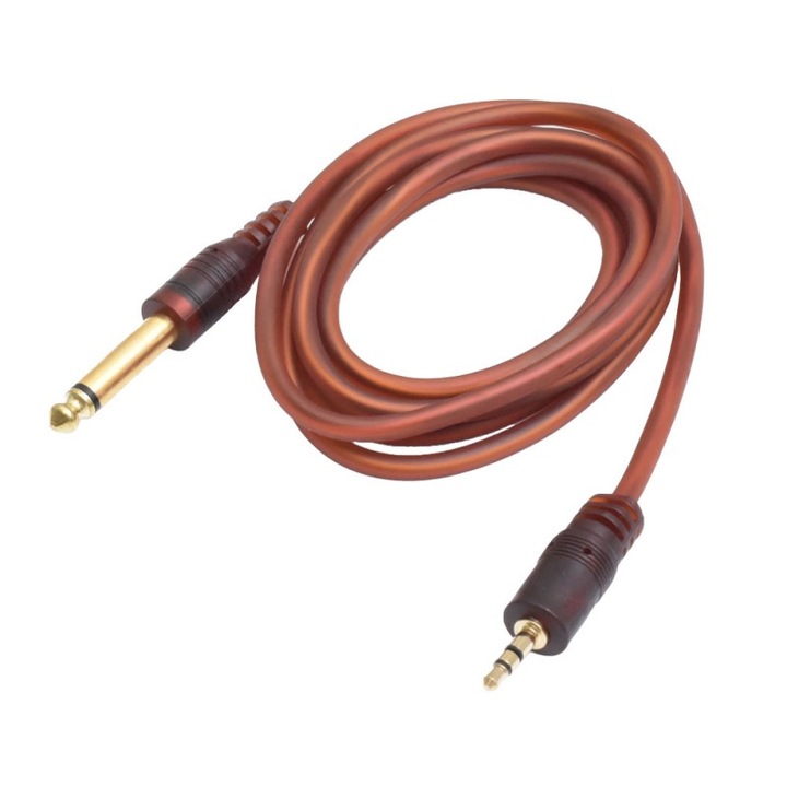 Аудио кабелен жак 3,5 mm ST мъжки - жак 6,3 mm MO мъжки силиконов / 1,5 m Pro