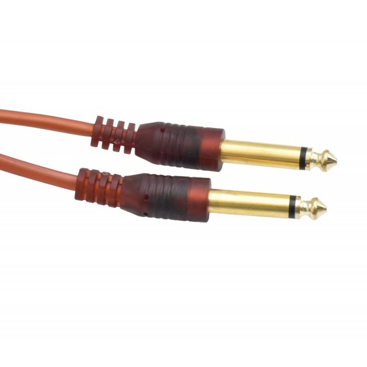 Аудио кабелен жак 3,5 mm ST мъжки - 2 жака 6,3 mm MO мъжки силиконизиран / 1,5 m Pro
