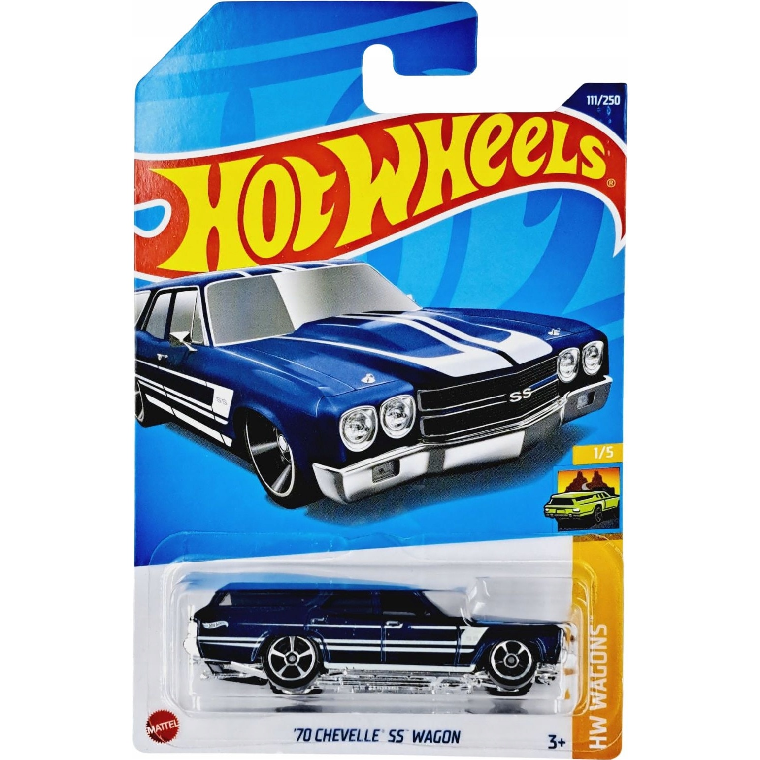 Masinuta metalica Hot Wheels, '70 Chevelle SS Wagon, HCV19, Card