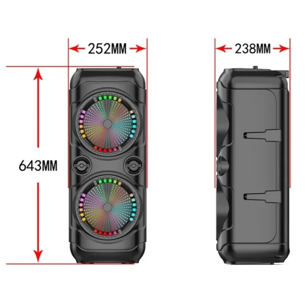Boxa portabila ZQS8229, 120W PMPO, BT/FM/AUX/USB, RGB, microfon