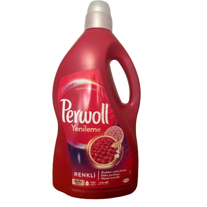 Течен препарат Perwoll за цветни дрехи, 3, 96л, 72 пранета