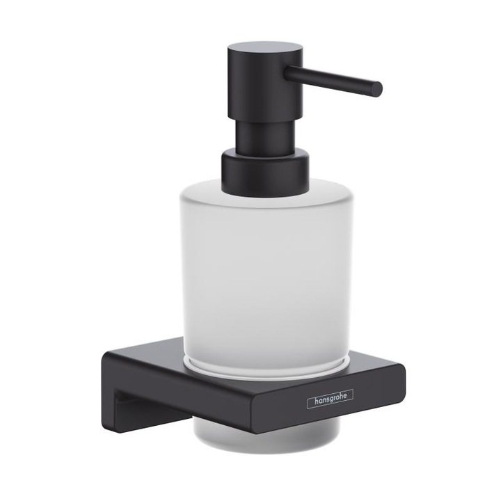 Hansgrohe AddStoris szappanadagoló 41745670, 200 ml, falra szerelhető, rejtett rögzítés, üveg, matt, fekete