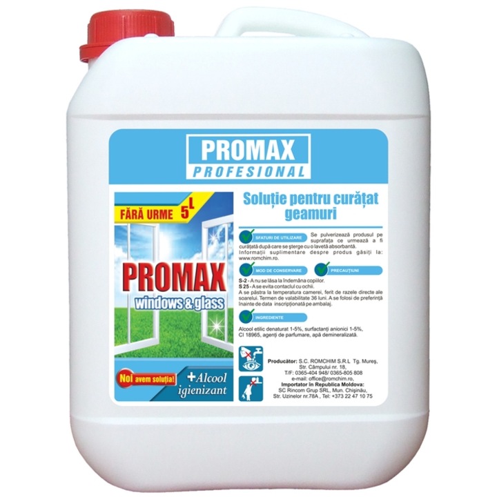 Solutie pentru geamuri Promax, parfum fresh, 5 l