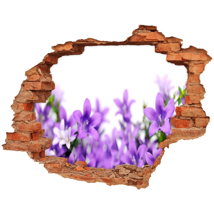 Autocolant decorativ, gaura in perete, Tulup, clopote purpurii, Violet, 90 x 70 cm, 010120080100000006353