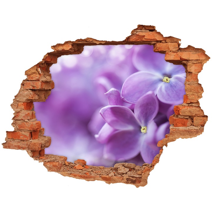 Autocolant decorativ, gaura in perete, Tulup, Flori lilane, Violet, 90 x 70 cm, 010120080100000006372