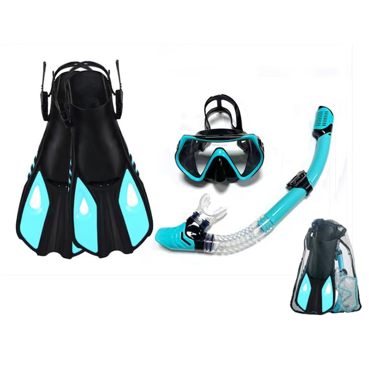 Mask Fin Snorkel Set, Prixtal, Travel Size Snorkeling Gear for Adults ...