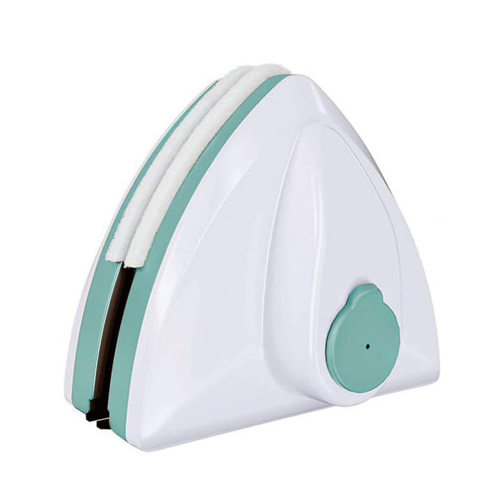 Магнитна чистачка NEXTLY, чистачка, почиства едновременно и двете страни на прозореца, подходяща за стъкло с дебелина 15-26 мм, много силен магнит, включени резервни части, синя