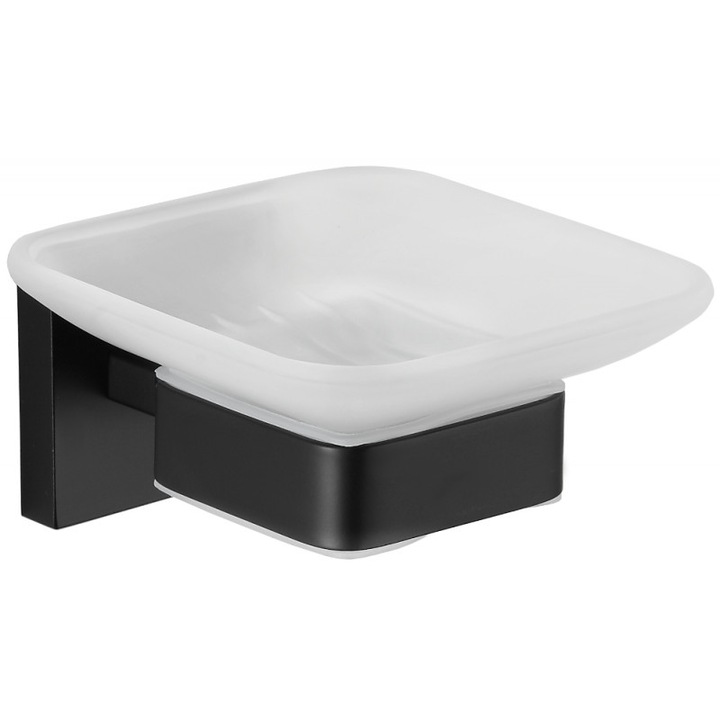 Поставка за сапун, Mexen, 5068, Стъкло, Стомана, Черна