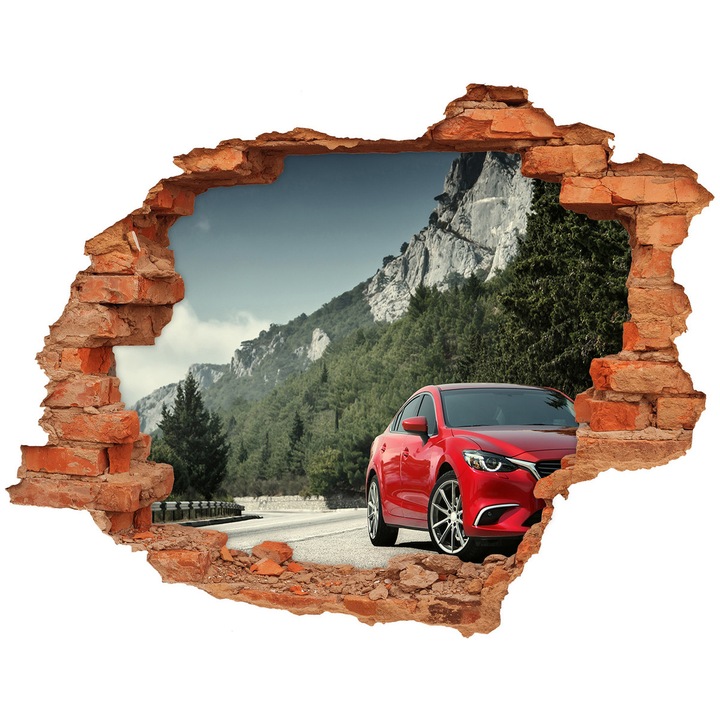 Autocolant decorativ. gaura in perete. Tulup. Suport de masina. Verde. 90 x 70 cm. 010120080100000008469