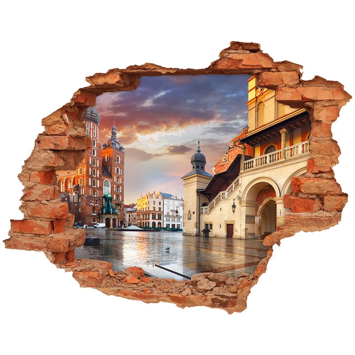 Autocolant decorativ. gaura in perete. Tulup. De rachita. Rosu. 90 x 70 cm. 010120080100000008085