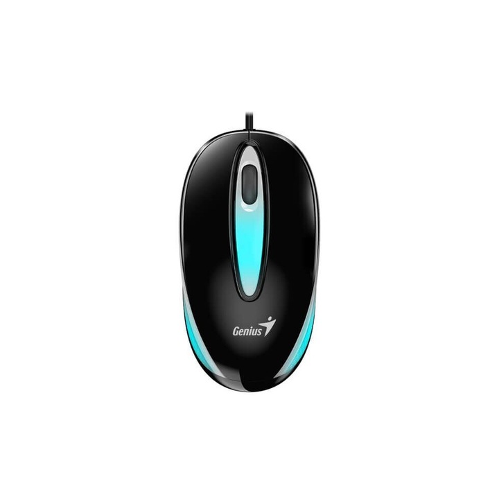 MOUSE Genius, "DX-Mini", PC sau NB, cu fir, USB, optic, 1000 dpi, butoane/scroll 3/1, LED, negru, "31010025404"