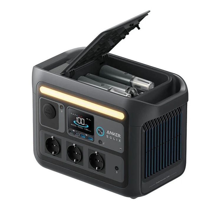 Преносима електрическа станция Anker Solix C800X, 768Wh, LiFeP04, 1200W, 8 порта, LED светлина