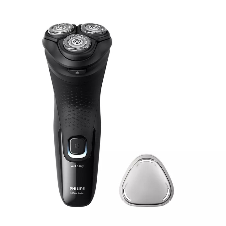 Електрическа самобръсначка Philips Series 3000X, Wet & Dry, автономност 40 мин., Quick Charge функция, ергономична, Черна
