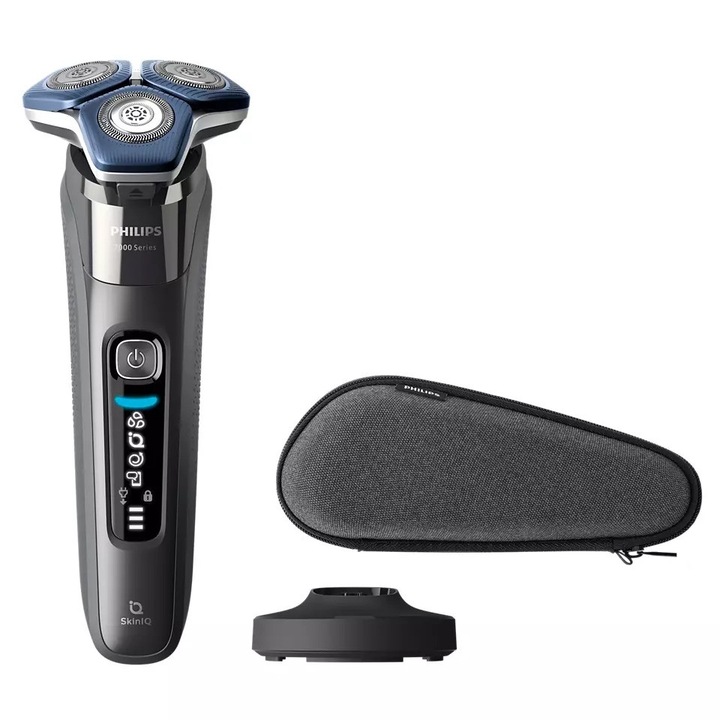 Електрическа самобръсначка Philips Shaver Series 7000, автономност 60 мин., функция Quick Charge, LED екран, сензор за движение, Bluetooth, черен