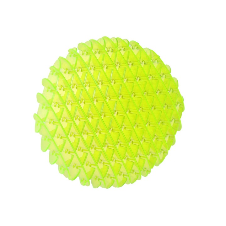 Интерактивна антистрес играчка Worm Fidget Toy, гъвкава и оформяща се, 25 см, фосфоресциращо жълто
