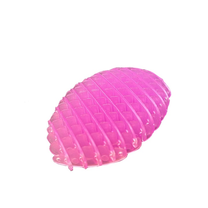 Интерактивна антистрес играчка Fidget Worm, гъвкава и оформяща се, 25 см, фосфоресциращо розово