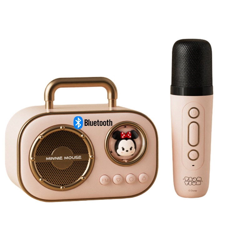 Boxa Cu Microfon Smart, Conectare Bluetooth, Conectare IOS/Android, Calitate Inalta A Sunetului, Perfecta Pentru Karaoke, SMART GADGETS C&A, Roz