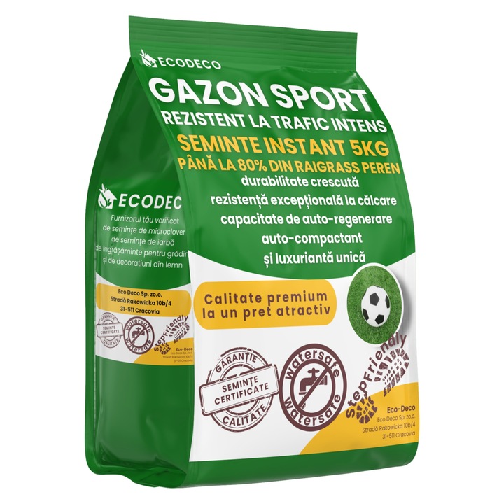 Seminte de Gazon Sport Instant Rezistent la Calcari Intense Eco-Deco 5kg