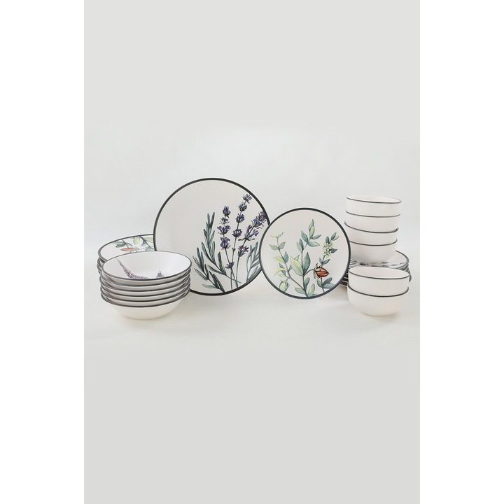 Set vesela 24 Piese, Asi Home Botanical Garden, Ceramica
