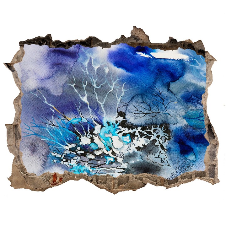 Autocolant decorativ. gaura in perete. Tulup. Fundal abstract. 95x64 cm. 010120080110000005929